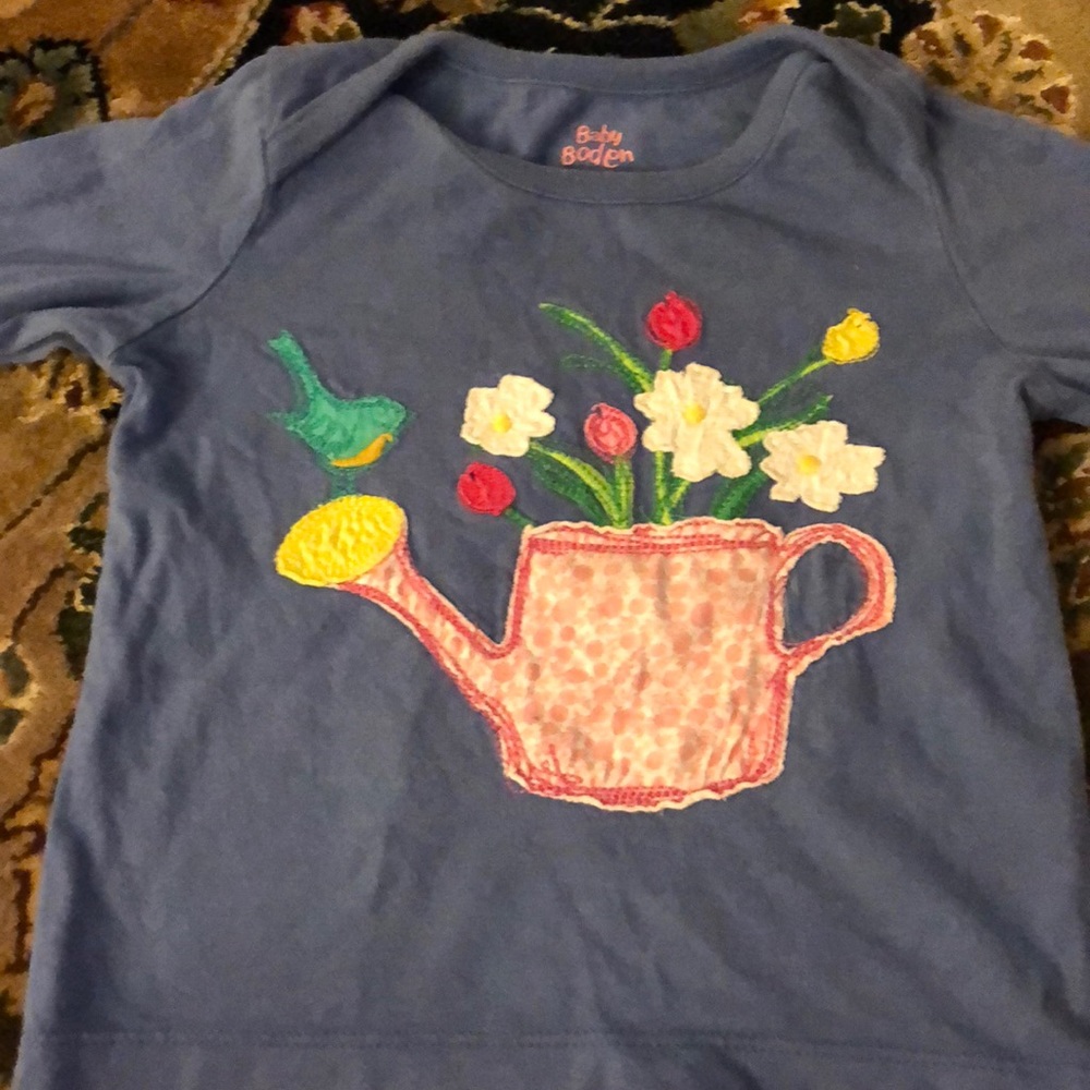 Baby boden long sleeve cotton appliqué shirt